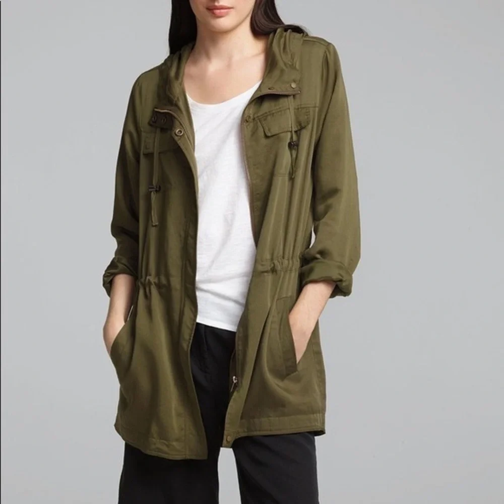 Eileen Fisher Polished Tencel Hooded Anorak Jacket - Picture 3 of 10